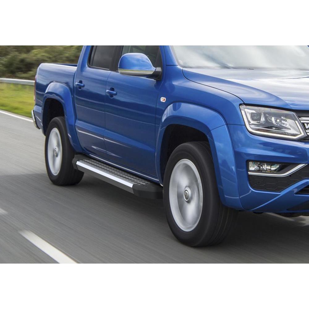 Пороги алюминиевые Rival Bmw-Style круги для Volkswagen Amarok I рестайлинг 2016-н.в.